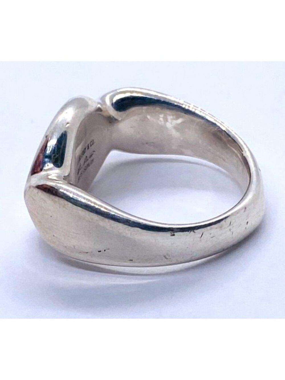 Tiffany & Co Silver Peretti Spain Signet Band Size 6.75 Retired - Picture 6 of 12